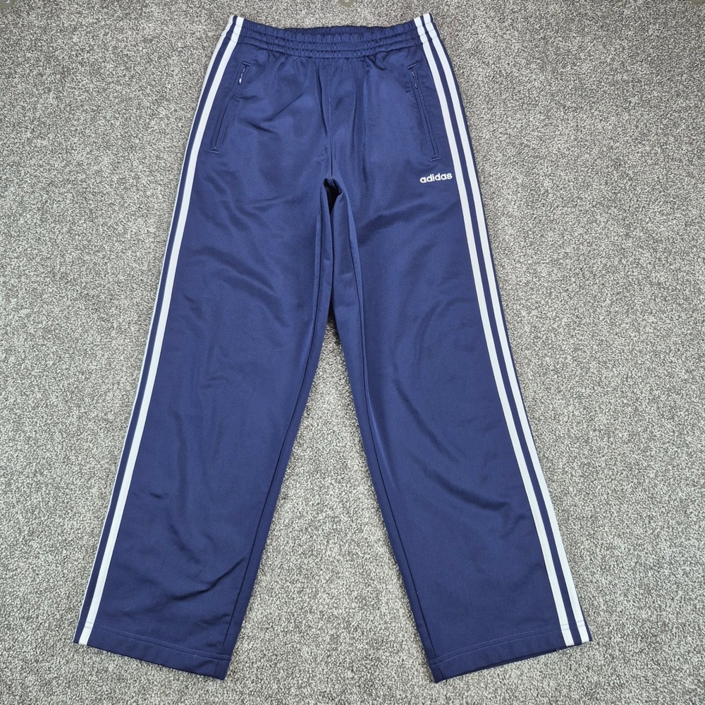 Vintage Adidas Breakaway Track Pants Men Small Snap Side Tear Away Navy Blue Y2K